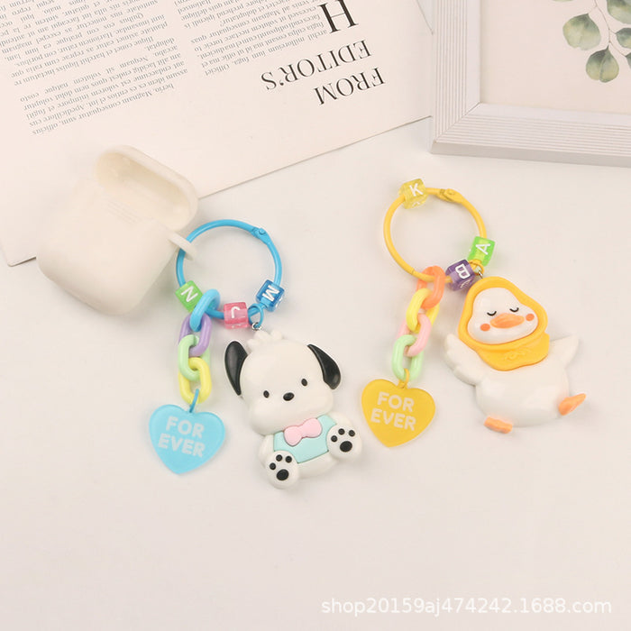 Wholesale Keychain Resin Cute Dog Pendant MOQ≥2 JDC-KC-YiHan028