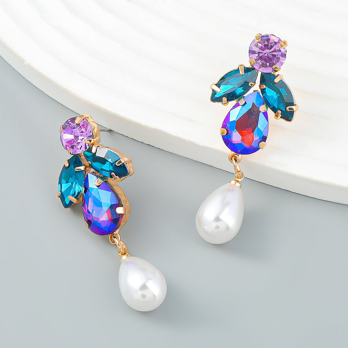 Wholesale Earrings Alloy Diamond Imitation Pearl JDC-ES-JL1050