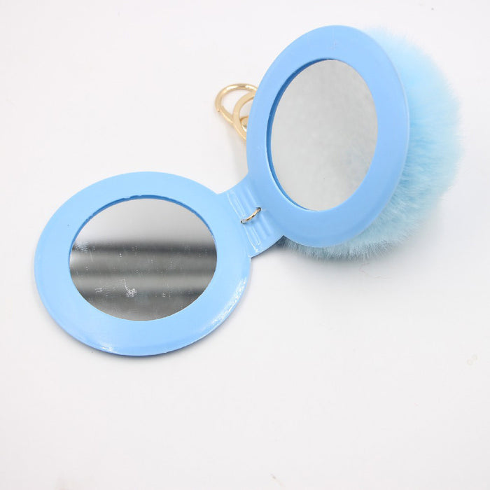 Wholesale Small Mirror Hair Ball Bag Alloy Keychain JDC-KC-Zuge079