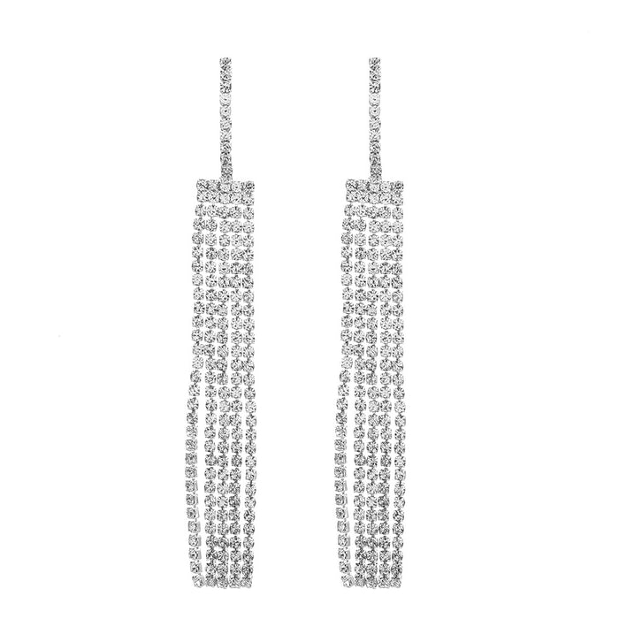 Wholesale Earrings Alloy Exaggerated Full Drilled Tassel JDC-ES-A539