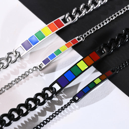 Jewelry WholesaleWholesale LGBT Couple Rainbow Bracelet Stainless Steel Bracelet Bracelet Jewelry Same Sex JDC-BT-QuanS002 Bracelet 泉溪水 %variant_option1% %variant_option2% %variant_option3%  Factory Price JoyasDeChina Joyas De China