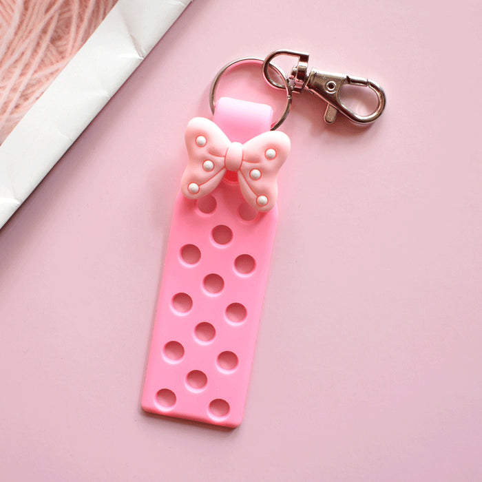 Wholesale Keychain Croc Charms PVC Soft Adhesive Doll Pendant DIY Ornament MOQ≥10 JDC-KC-RYY003