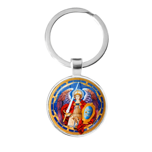 Jewelry WholesaleWholesale St.Michael Russian Orthodox Time Gemstone Zinc Alloy Keychain JDC-KC-MoS001 Keychains 陌上 %variant_option1% %variant_option2% %variant_option3%  Factory Price JoyasDeChina Joyas De China