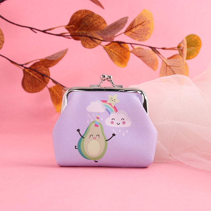 Wholesale Wallet PU Cute Avocado Children's Iron Buckle Coin Purse MOQ≥3 JDC-WT-Hongqiong005