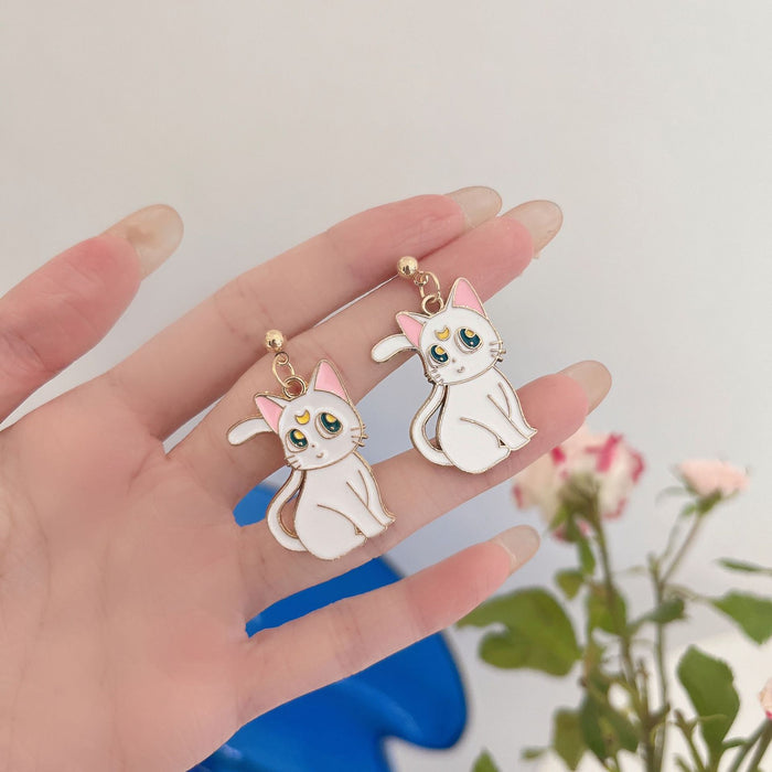 Wholesale Earrings Alloy Cute Kitten JDC-ES-aimei010