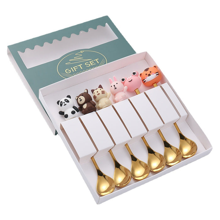 Wholesale Spoon Stainless Steel Cute Cat Panda Cartoon Char Siew MOQ≥2 JDC-SN-BiS003