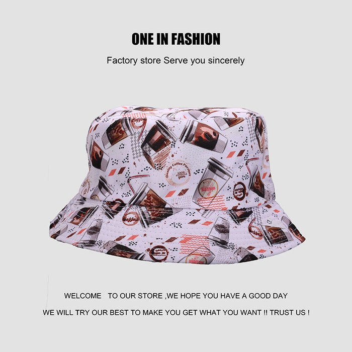 Wholesale fisherman hat printing funny graffiti double sided sun hat JDC-FH-WanY004