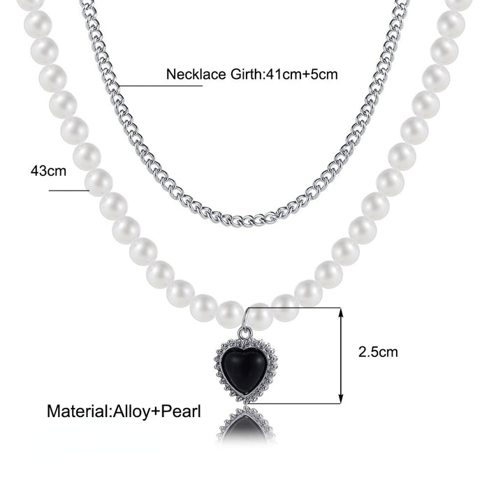 Jewelry WholesaleWholesale Alloy Pearl Love Necklace JDC-NE-F051 Necklaces 韩之尚 %variant_option1% %variant_option2% %variant_option3%  Factory Price JoyasDeChina Joyas De China