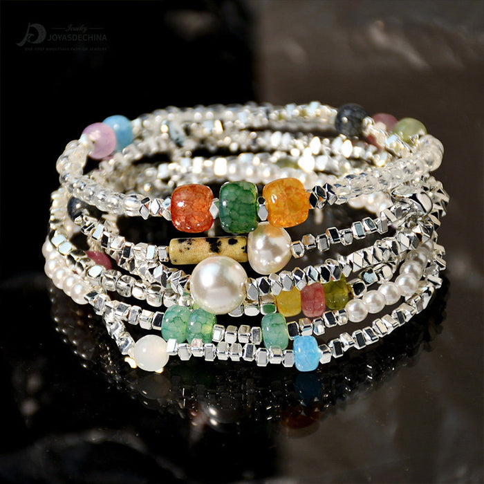 Wholesale Bracelet Broken Silver Few Taels Colorful Popped Crystal Beads JDC-BT-YouF005