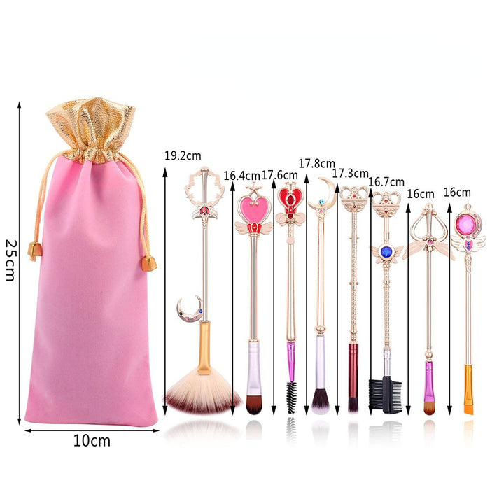 Wholesale Cartoon Metal Manmade Fiber Makeup Brush Set (M) MOQ≥3 JDC-MB-GYu003