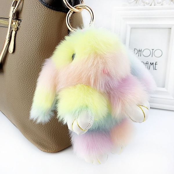 Jewelry WholesaleWholesale artificial hair colored rabbit keychain MOQ≥10 JDC-KC-YZ015 Keychains 永泽 %variant_option1% %variant_option2% %variant_option3%  Factory Price JoyasDeChina Joyas De China