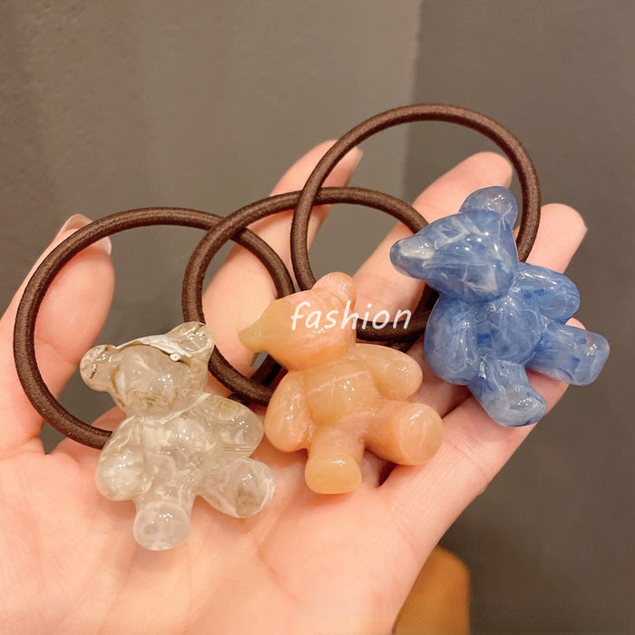 Wholesale candy color bear hair rope girl rubber band hair band JDC-HS-LiS006