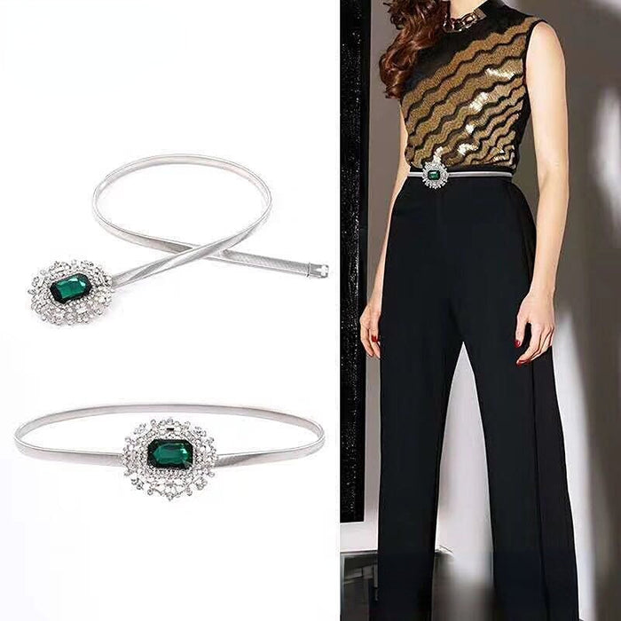 Wholesale Metal Rhinestone Inlaid Belt Women Decorative Girdle JDC-WB-JLL005