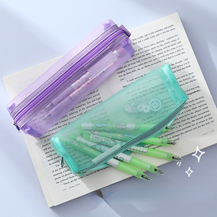 Wholesale pencil bag plastic transparent stationery bag large capacity MOQ≥2 JDC-PB-XuF001