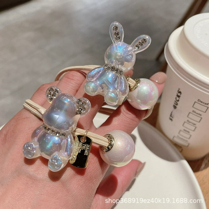 Jewelry WholesaleWholesale Rhinestone Bear Rabbit Pearl Hair Scrunchies JDC-HS-LiS004 Hair Scrunchies 栎尚 %variant_option1% %variant_option2% %variant_option3%  Factory Price JoyasDeChina Joyas De China