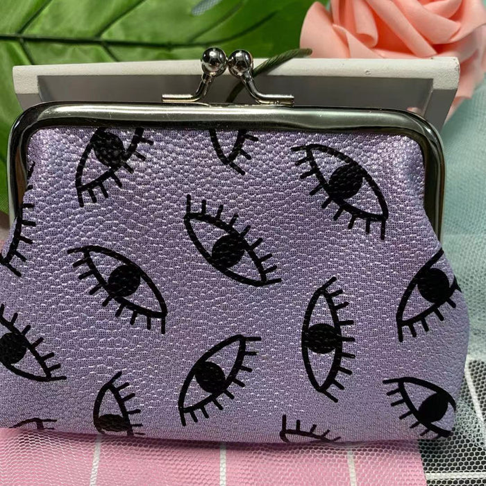 Wholesale Purse PU Eye Pattern Children's Iron Buckle Coin Purse MOQ≥3 JDC-WT-Hongqiong006