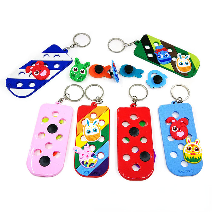 Wholesale keychain PVC DIY luminous shoes flower shoe buckle hole board  MOQ≥5 JDC-KC-LaiA001