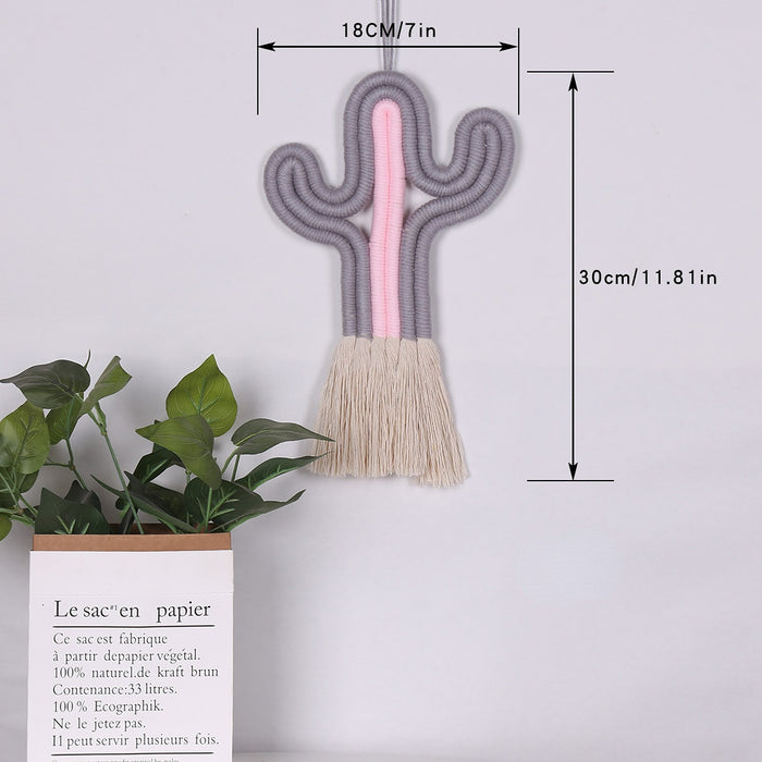 Jewelry WholesaleWholesale Wool Cotton Thread Polyester Rainbow Cactus Woven Tapestry Wall Decoration MOQ≥2 JDC-DC-MengS016 Dreamcatcher 萌颂 %variant_option1% %variant_option2% %variant_option3%  Factory Price JoyasDeChina Joyas De China