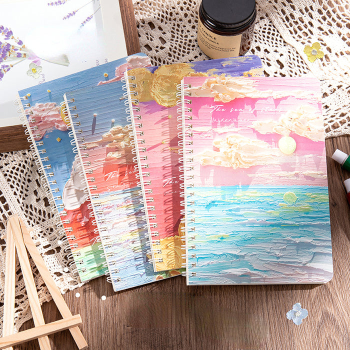 Wholesale Random Landscape Oil Painting All Wood Pulp Grade A Paper Notebook MOQ≥2 JDC-NK-Zhimei002