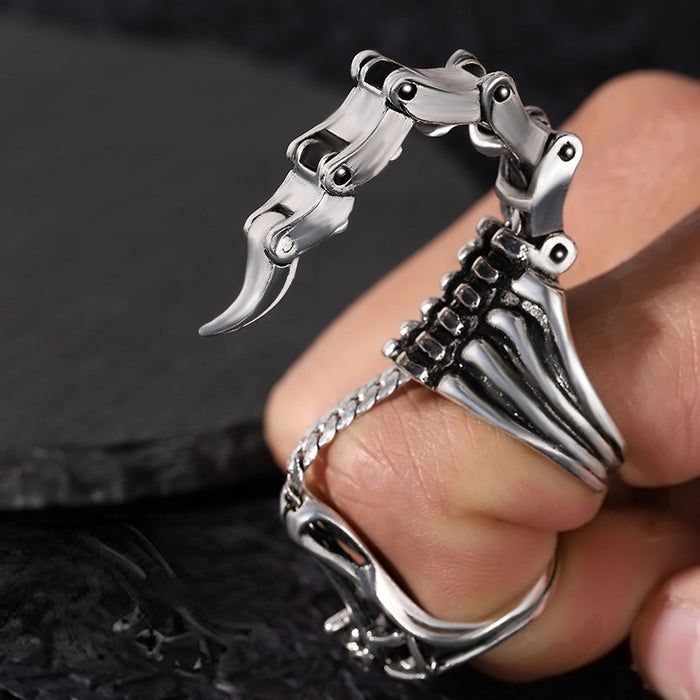 Wholesale Scorpion Tail Punk Zinc Alloy Men's Ring JDC-RS-QianJ001