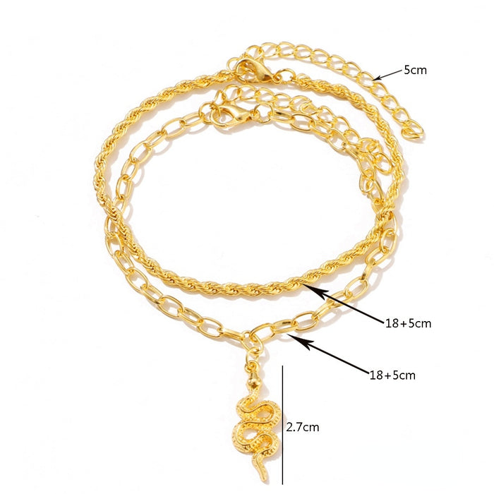 Jewelry WholesaleWholesale simple double thread rope copper Anklets JDC-AS-YeB007 anklets 烨贝 %variant_option1% %variant_option2% %variant_option3%  Factory Price JoyasDeChina Joyas De China