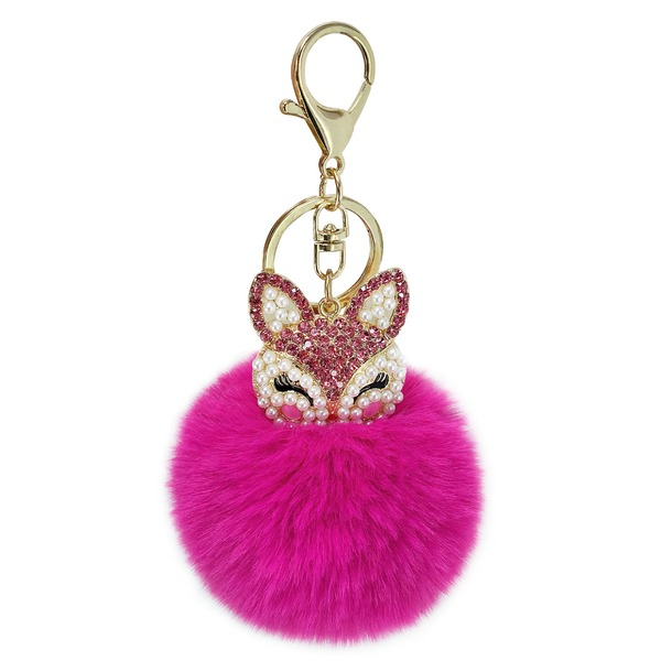 Jewelry WholesaleWholesale faux Rex rabbit hair rhinestone keychain MOQ≥10 JDC-KC-YZ003 Keychains 永泽 %variant_option1% %variant_option2% %variant_option3%  Factory Price JoyasDeChina Joyas De China