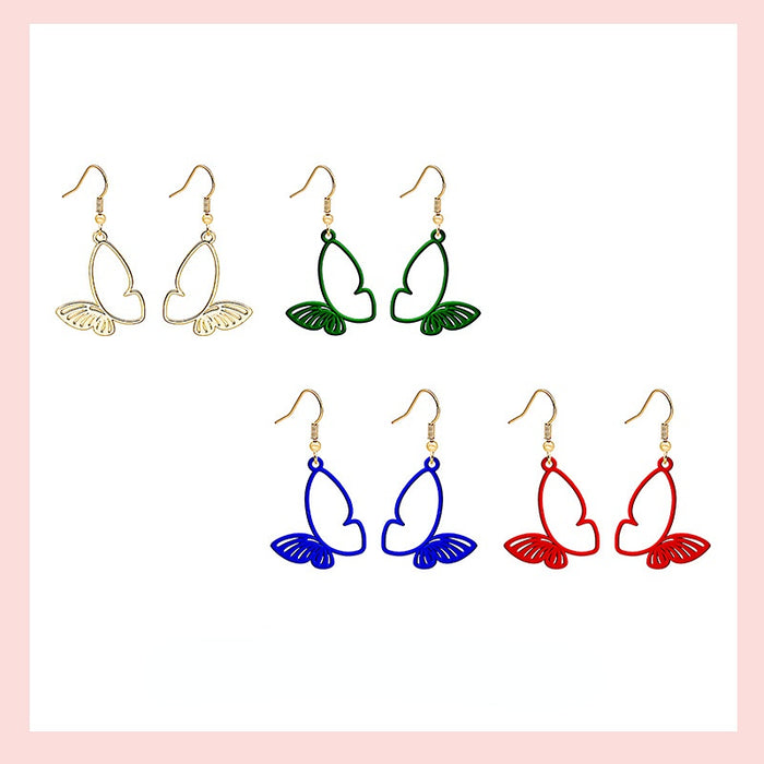 Wholesale Alloy Earrings Cartoon Colorful Butterfly JDC-ES-MDD096