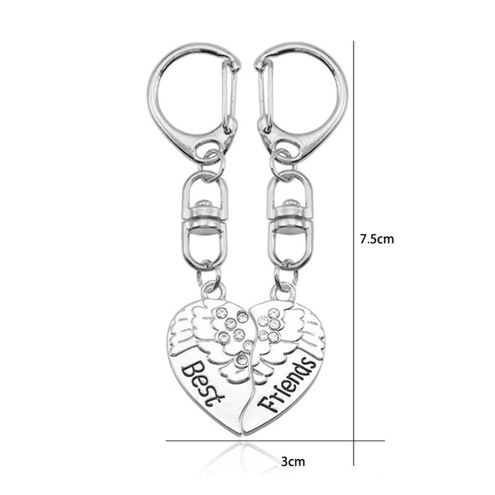 Jewelry WholesaleWholesale love stitching best friend alloy rhinestone keychain JDC-KC-TianG017 Keychains 天高 %variant_option1% %variant_option2% %variant_option3%  Factory Price JoyasDeChina Joyas De China