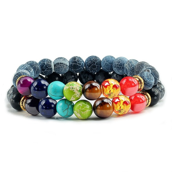 Jewelry WholesaleWholesale volcanic stone colorful Bracelet JDC-BT-JiuJ010 Bracelet 九江 %variant_option1% %variant_option2% %variant_option3%  Factory Price JoyasDeChina Joyas De China