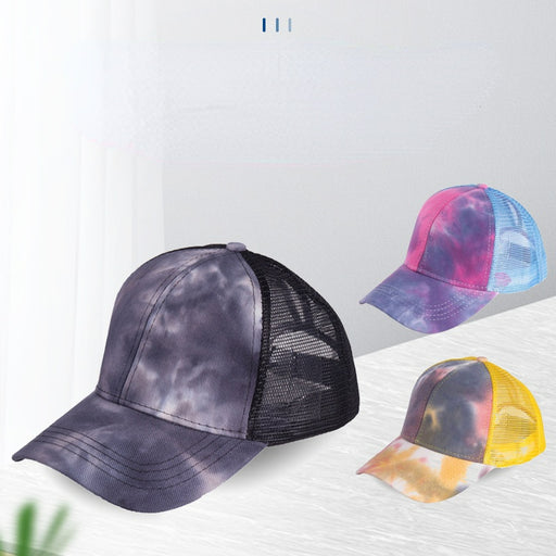 Jewelry WholesaleWholesale Summer Tie Dye Ponytail Baseball Hat Cotton Mesh Cap JDC-FH-RSheng001 Fashionhat 瑞升 %variant_option1% %variant_option2% %variant_option3%  Factory Price JoyasDeChina Joyas De China