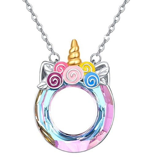 Jewelry WholesaleWholesale Fashion Personality Unicorn Versatile Colorful Crystal Necklace MOQ≥2 JDC-NE-ZiB035 Necklaces 资比 %variant_option1% %variant_option2% %variant_option3%  Factory Price JoyasDeChina Joyas De China