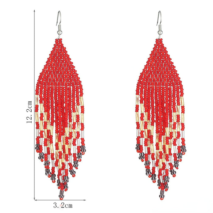 Wholesale Boho Beads Tassel Earrings JDC-ES-YuanQ007