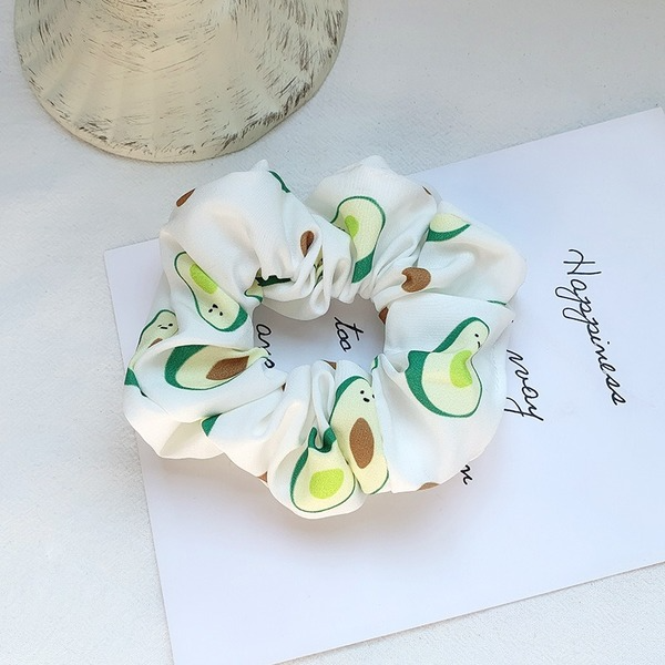 Jewelry WholesaleWholesale satin rubber band avocado printing hair bands JDC-HS-H423 Hair Scrunchies 妙德 %variant_option1% %variant_option2% %variant_option3%  Factory Price JoyasDeChina Joyas De China