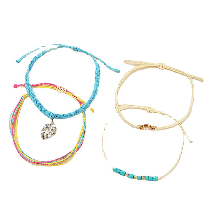 Wholesale Bracelet Combination Boho Wax Thread Braided Wave Bracelet Set JDC-BT-ZengZ021