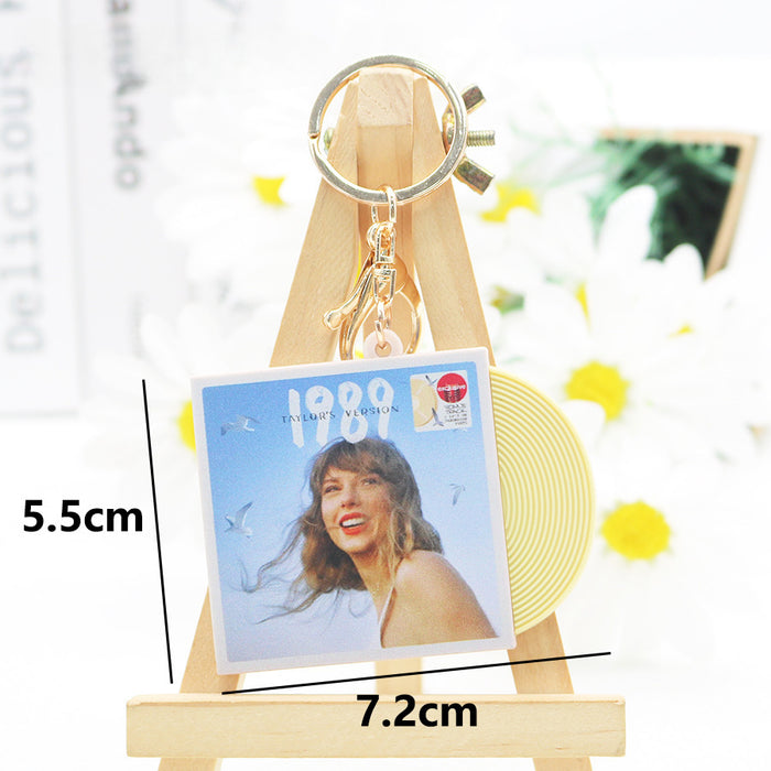 Wholesale PVC Album Simulation Record Keychain JDC-KC-Gaopu001