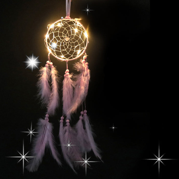 Wholesale Dream Catcher Feather Romantic White Dream Catcher With LED Light JDC-DC-JY015