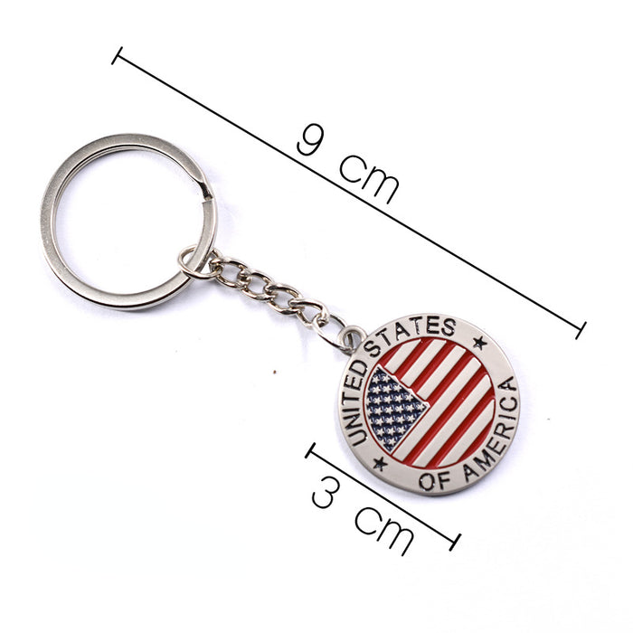 Wholesale 4th of July Alloy Independence Day Flag Letter Keychain MOQ≥2 JDC-KC-TGuo002