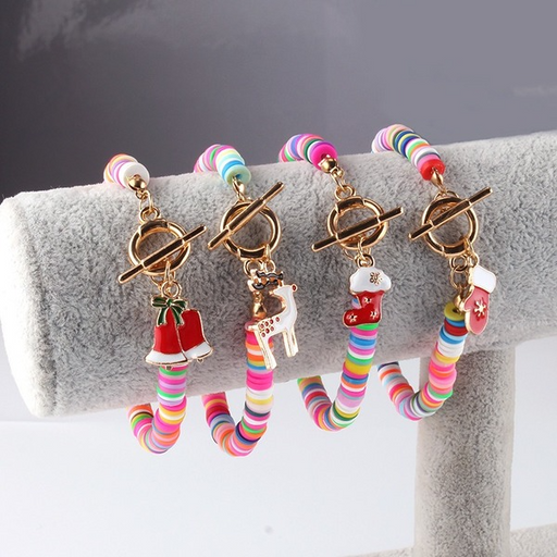 Jewelry WholesaleWholesale soft pottery Christmas bracelet JDC-BT-WB002 Bracelet 文贝 %variant_option1% %variant_option2% %variant_option3%  Factory Price JoyasDeChina Joyas De China