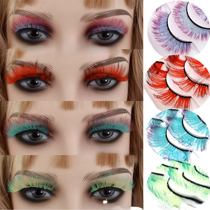 Wholesale Gradient Color Imitation Mink False Eyelashes Single Pair Pack MOQ≥3 JDC-EY-ZXin004