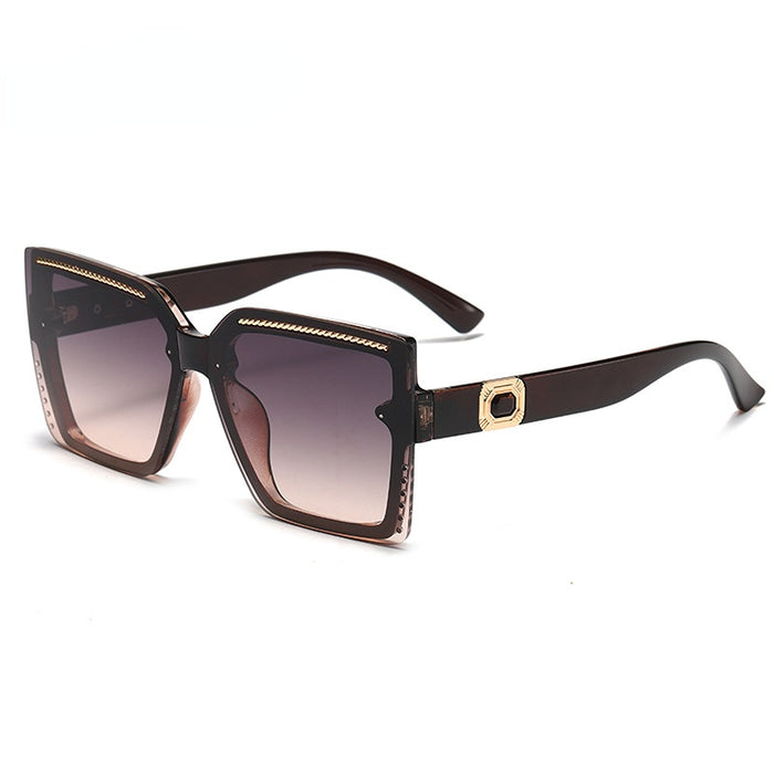 Wholesale Sunglasses PC Hollow Gradient Color Large Square Frame JDC-SG-ShengX008