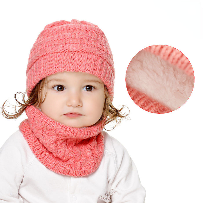 Wholesale Hat Acrylic Winter Baby Warm Scarf 2 Piece Set MOQ≥2sets JDC-FH-XMi014