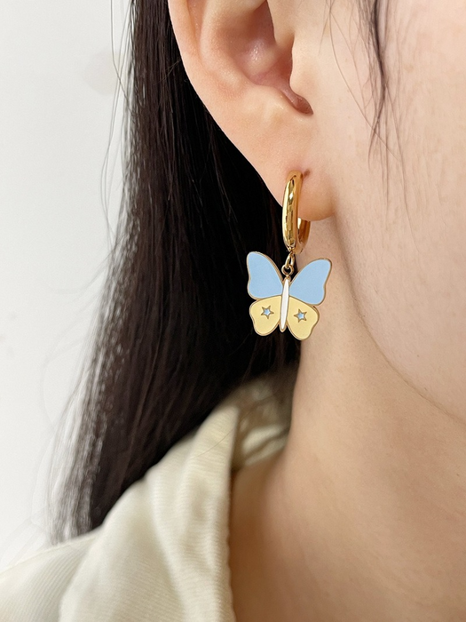 Wholesale Butterfly Oil Drop Earrings Small and Delicate JDC-ES-Lingh003