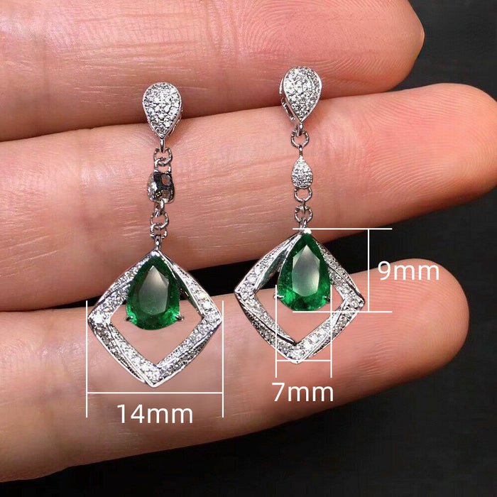 Wholesale Earrings Copper Zircon Geometric Rhombus MOQ≥2 JDC-PREMCAOS-ES-015