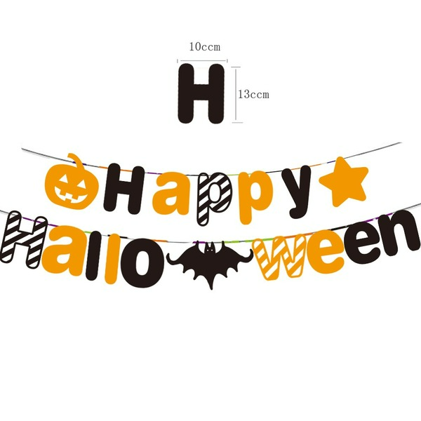 Wholesale Halloween New Alphabet Party Paper Pull Flags MOQ≥2 JDC-OS-HPai003