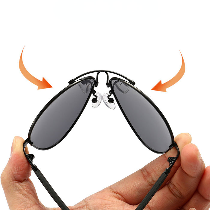 Wholesale TAC Memory Titanium Alloy Color Changing Glasses Fashion Men's Polarized Sunglasses JDC-SG-DYD001