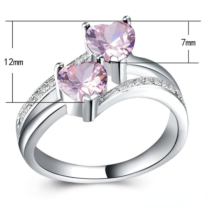 Jewelry WholesaleWholesale Heart Shaped Gemstone Copper Silver Plated Zircon Ring MOQ≥2 JDC-RS-CaoS015 Rings 曹适 %variant_option1% %variant_option2% %variant_option3%  Factory Price JoyasDeChina Joyas De China