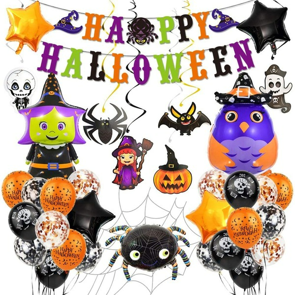 Wholesale Halloween New Alphabet Party Paper Pull Flags MOQ≥2 JDC-OS-HPai002