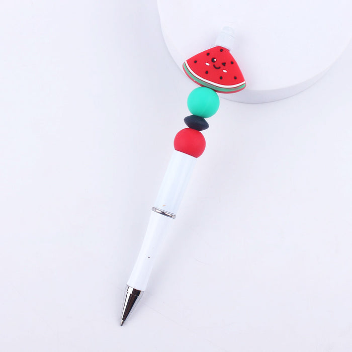 Wholesale Cartoon Fruit Silicone Color Plastic Beadable Pens JDC-BP-GuangTian008