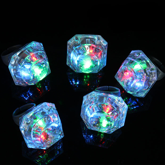 Wholesale Plastic Ring LED Luminous Ring Diamond MOQ≥3 JDC-RS-HaiP003