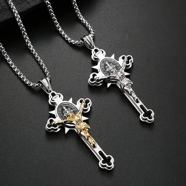 Jewelry WholesaleWholesale Titanium Steel Cross Necklace JDC-NE-QianF001 Necklaces 千风 %variant_option1% %variant_option2% %variant_option3%  Factory Price JoyasDeChina Joyas De China